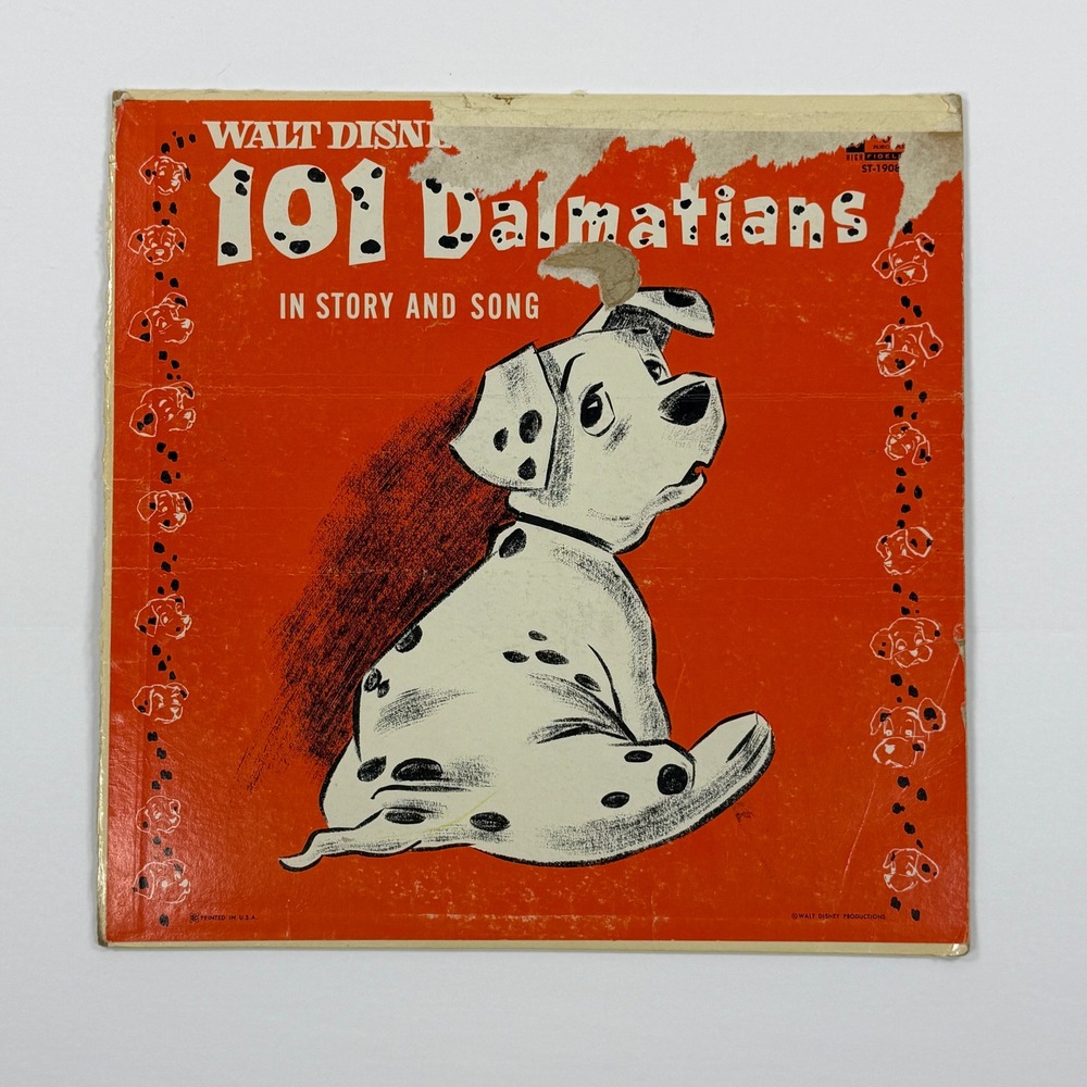 Disney 101 Dalmatians In Story and Song Vinyl Record LP ST-1908 Vintage 1961